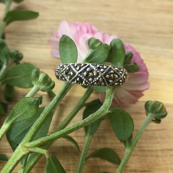 Marcasite Ring - Victorian Style Ring - Pyrite Ring - 925 Sterling Silver - Picture 11 of 11